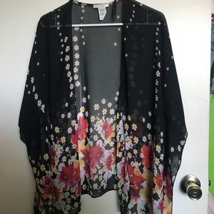 Floral chiffon kimono